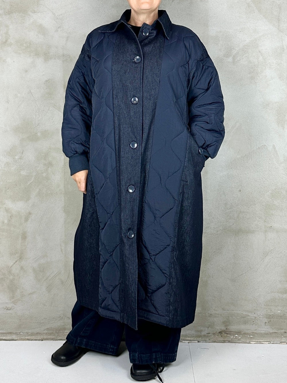 Studio Projects Kitsura Coat Navy Denim