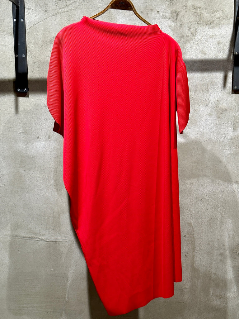 Malaika Pleated Dress Red
