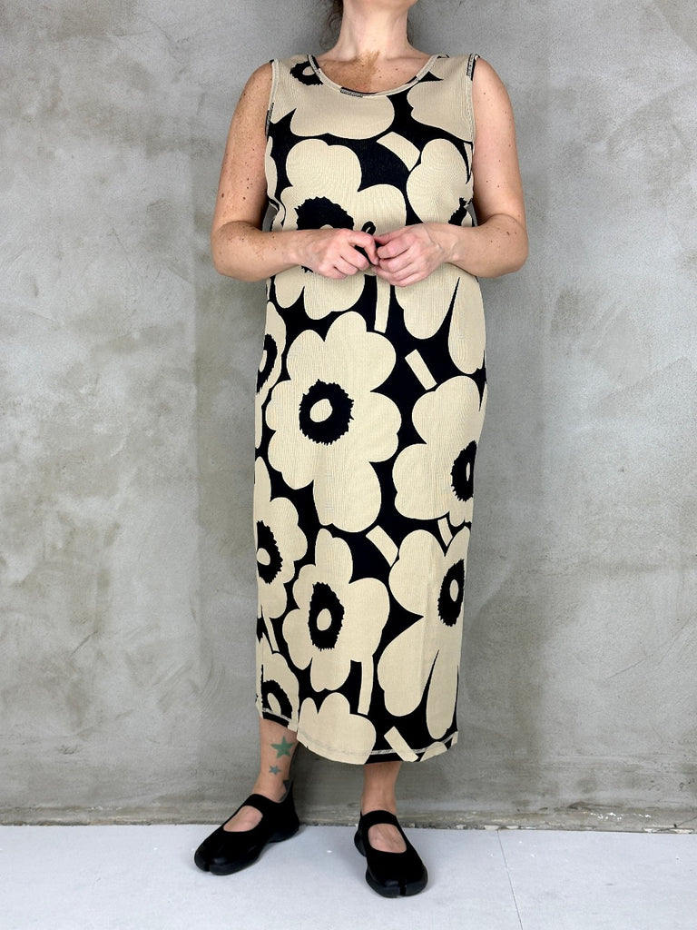 Marimekko Simpukka Unikko Dress Beige/Black