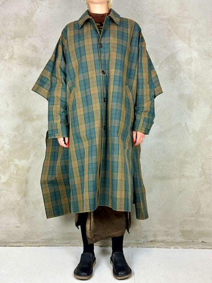 Henrik Vibskov Uncut Coat Tartan Dry Wax