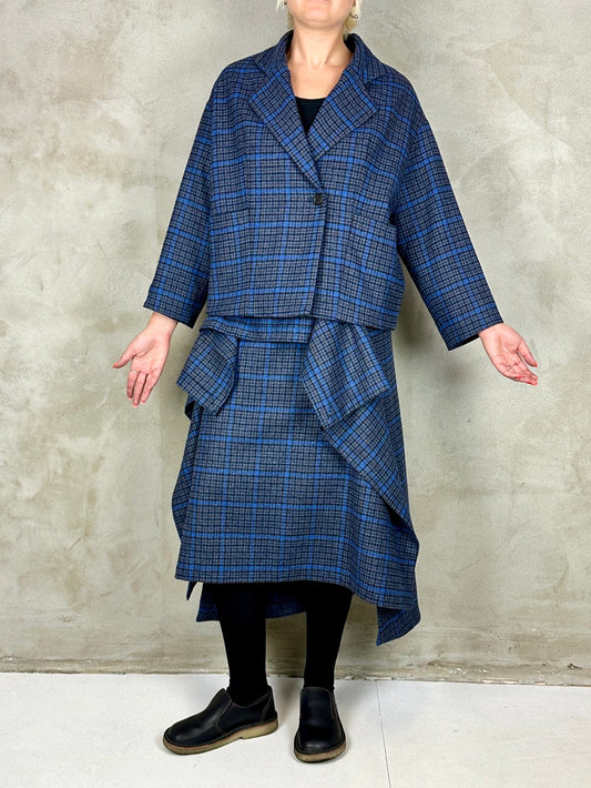 Henrik Vibskov Shady Suit Jacket Blue Wool Checks