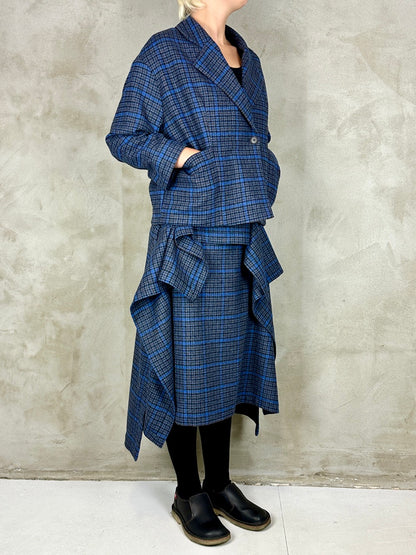 Henrik Vibskov Shady Suit Jacket Blue Wool Checks