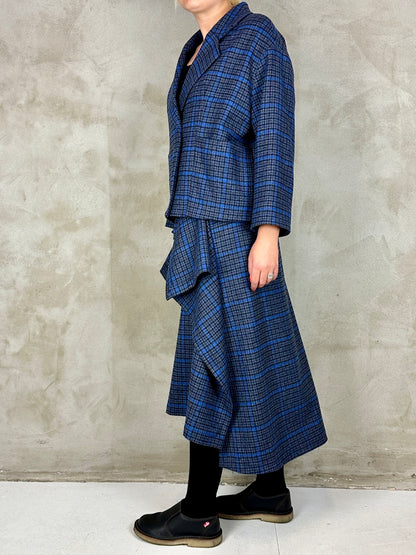 Henrik Vibskov Shady Suit Jacket Blue Wool Checks