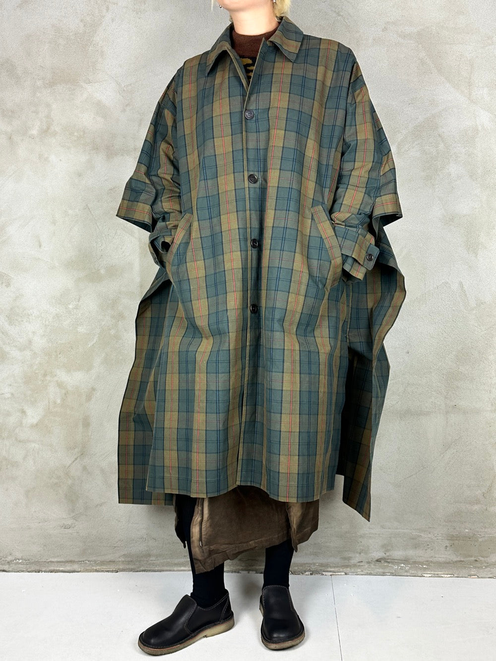 Henrik Vibskov Uncut Coat Tartan Dry Wax