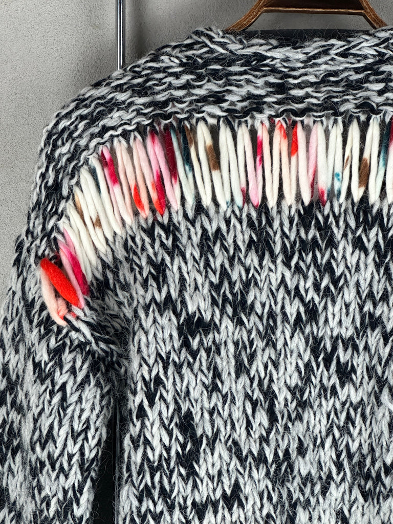 Gudrun & Gudrun Ýr Cardigan Sort/Hvid M. Multifarvet