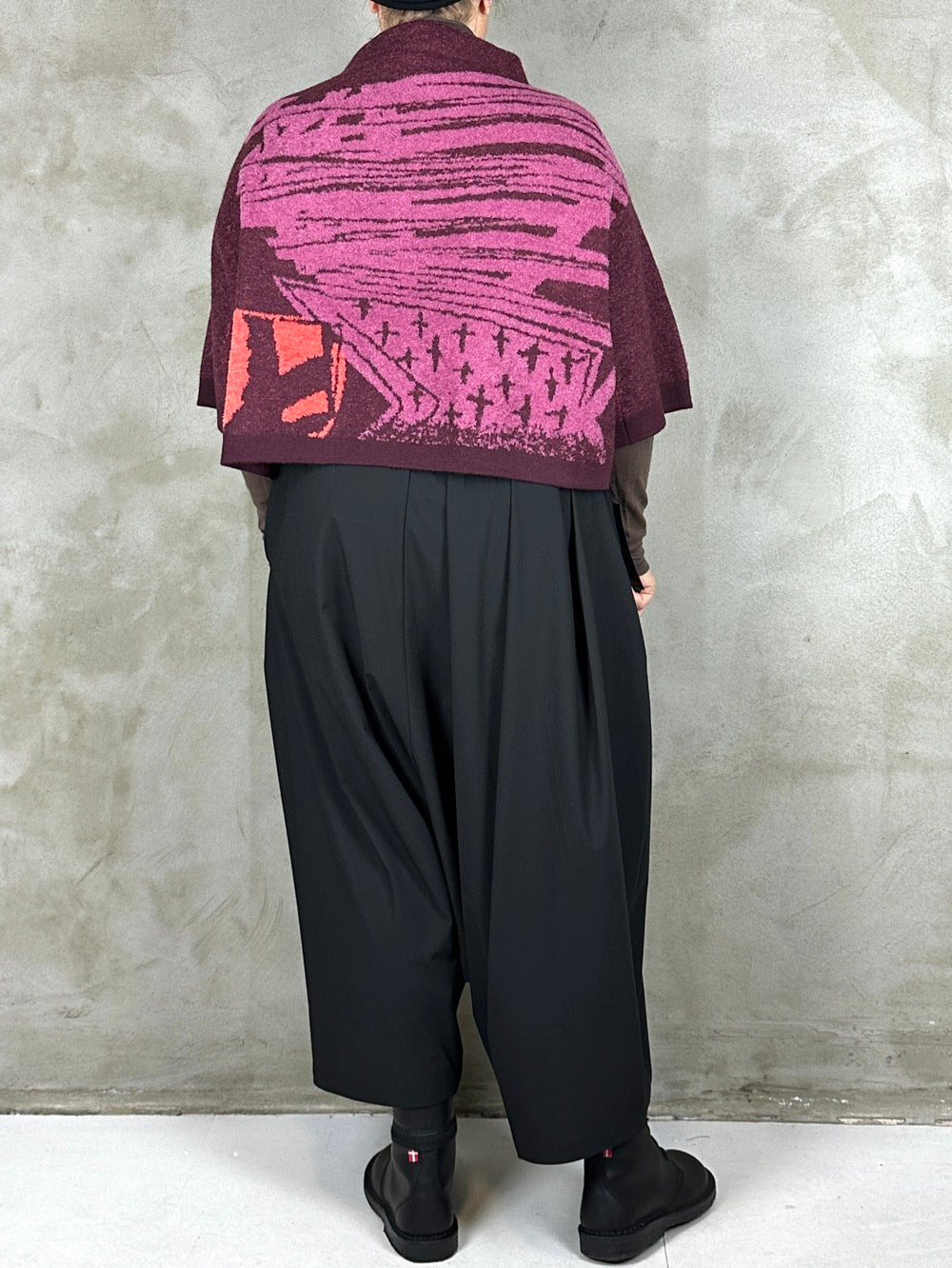Moyuru 3318 Knit Burgundy/Orange