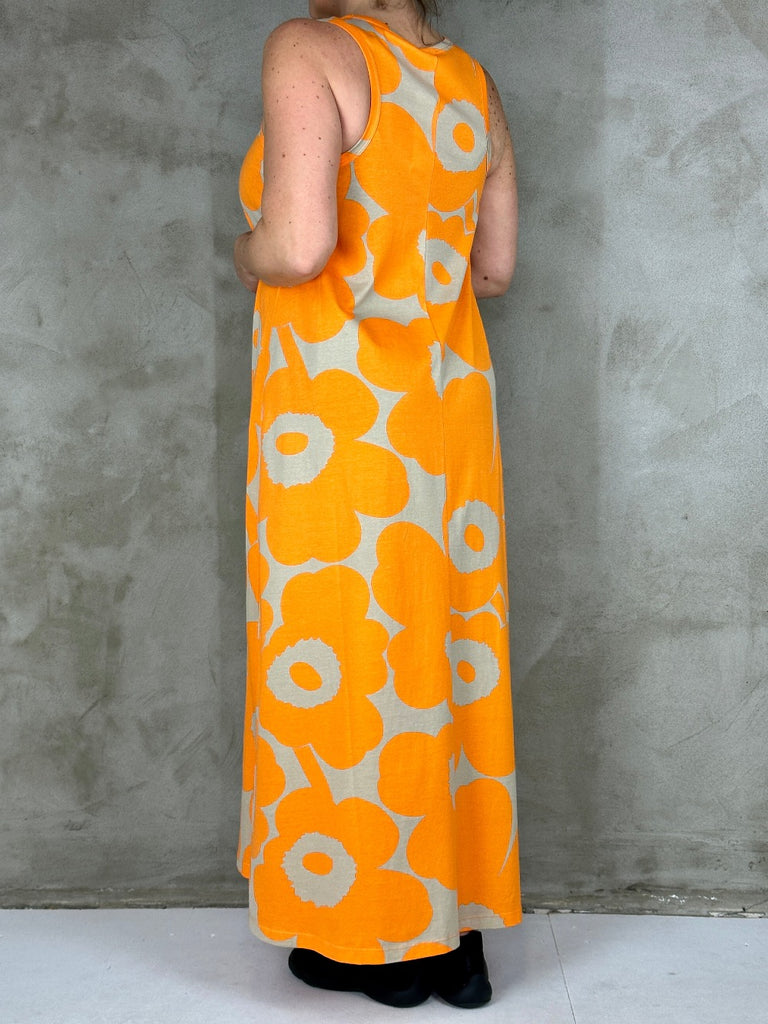 Marimekko Liplatus Unikko Dress Orange/Beige