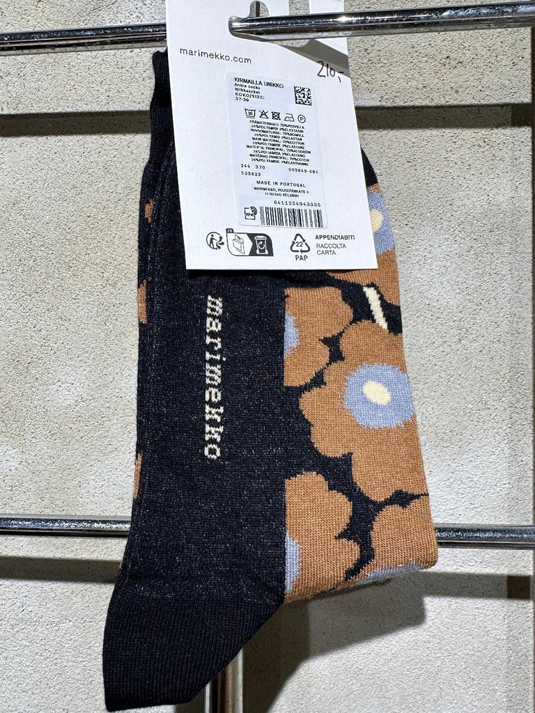 Marimekko Kirmailla Unikko Socks Black/Brown/Grey