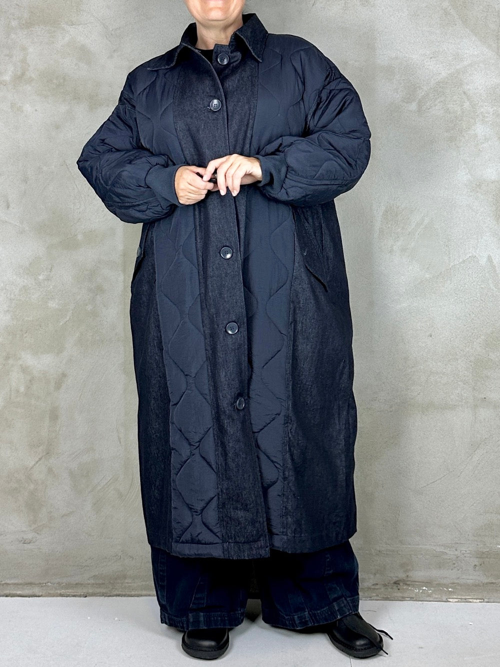 Studio Projects Kitsura Coat Navy Denim