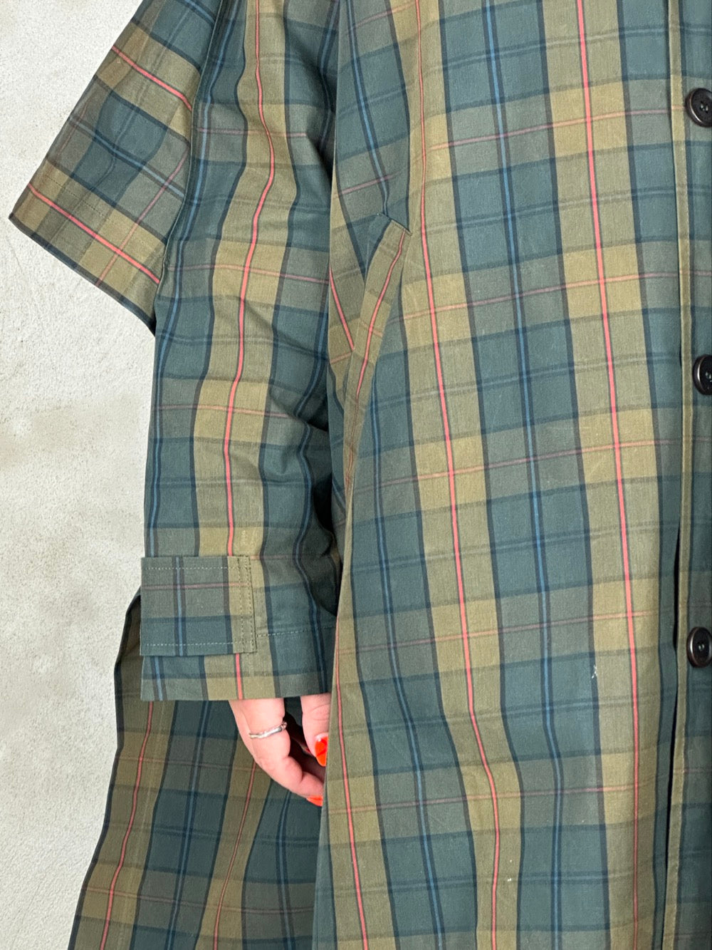 Henrik Vibskov Uncut Coat Tartan Dry Wax