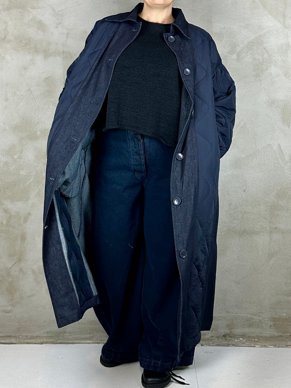 Studio Projects Kitsura Coat Navy Denim