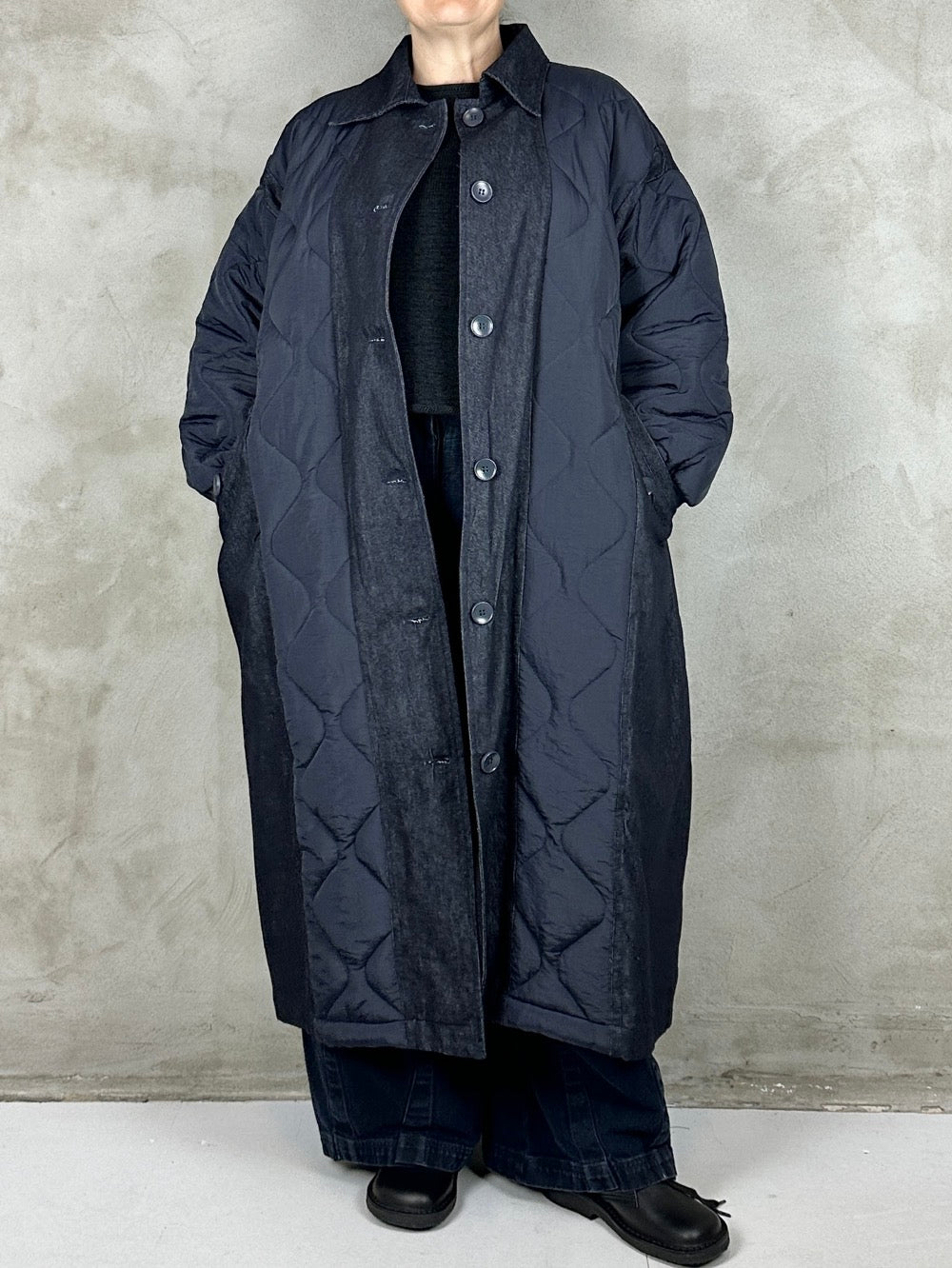 Studio Projects Kitsura Coat Navy Denim