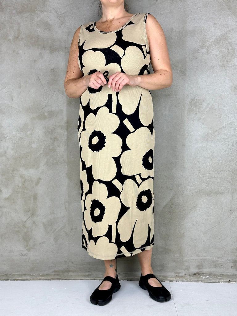 Marimekko Simpukka Unikko Dress Beige/Black