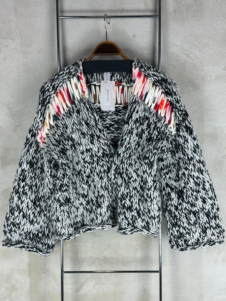 Gudrun & Gudrun Ýr Cardigan Sort/Hvid M. Multifarvet