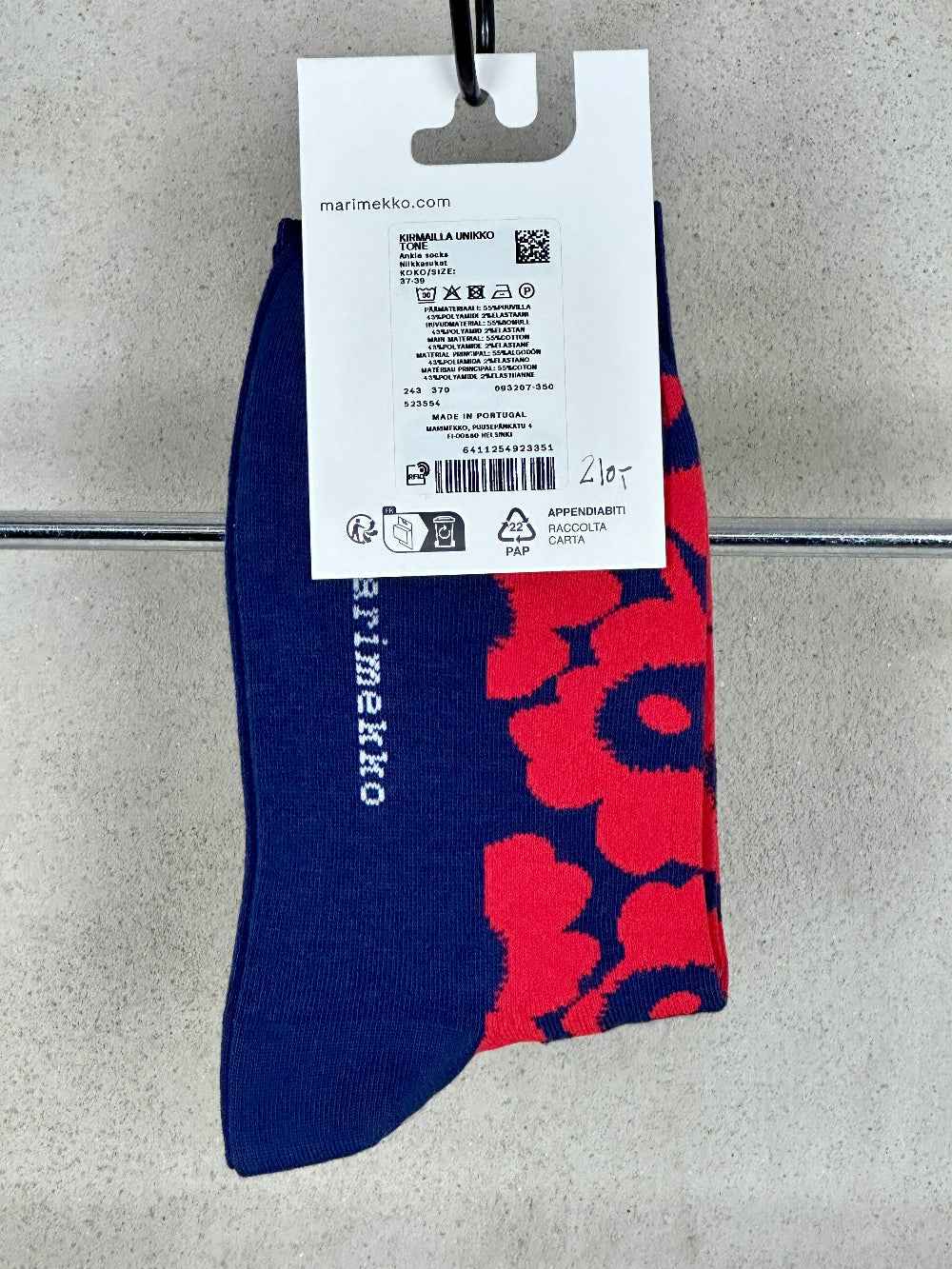Marimekko Kirmailla Unikko Socks Red/Navy