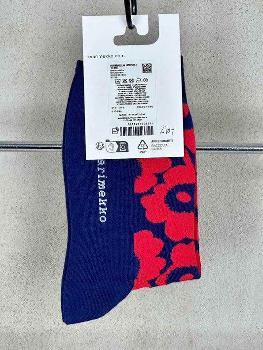 Marimekko Kirmailla Unikko Socks Red/Navy