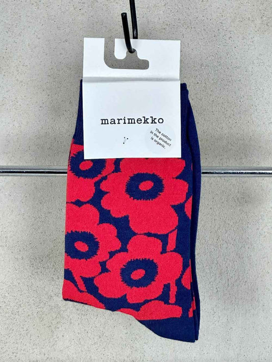 Marimekko Kirmailla Unikko Socks Red/Navy