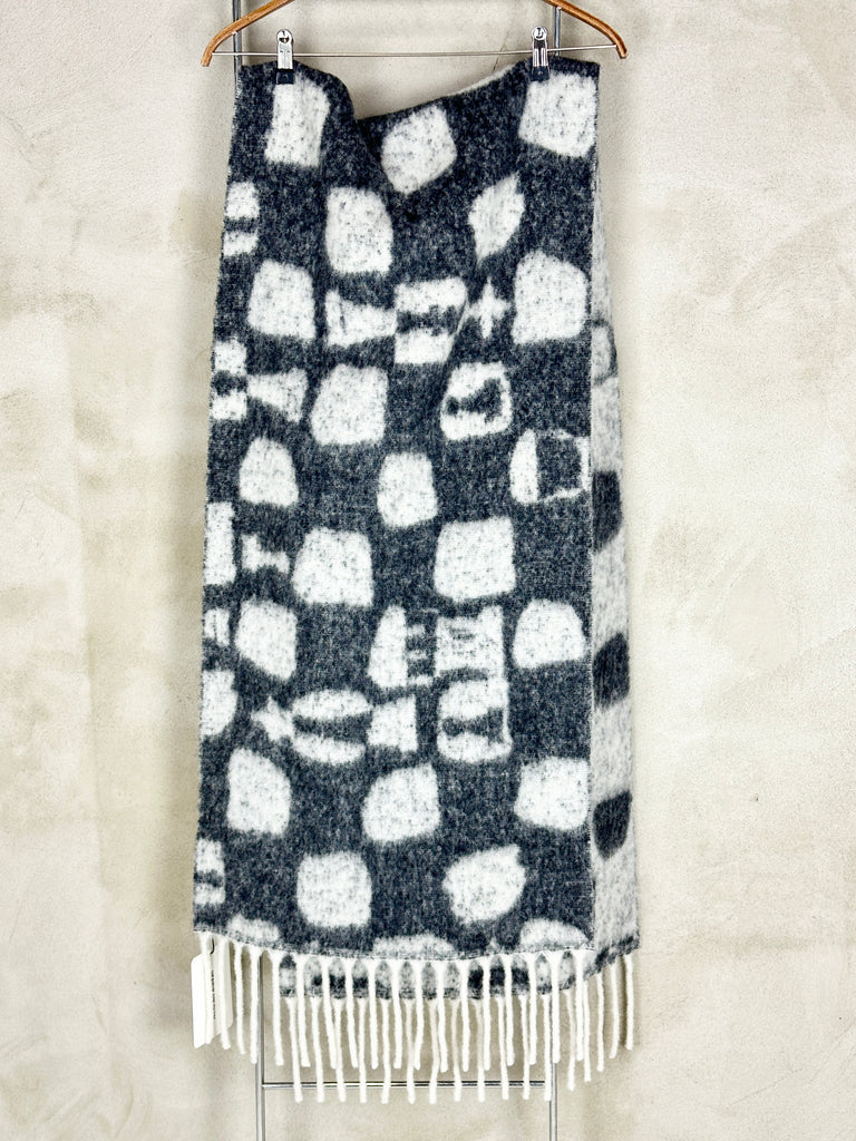 Henrik Vibskov Chess Wool Scarf White/Black