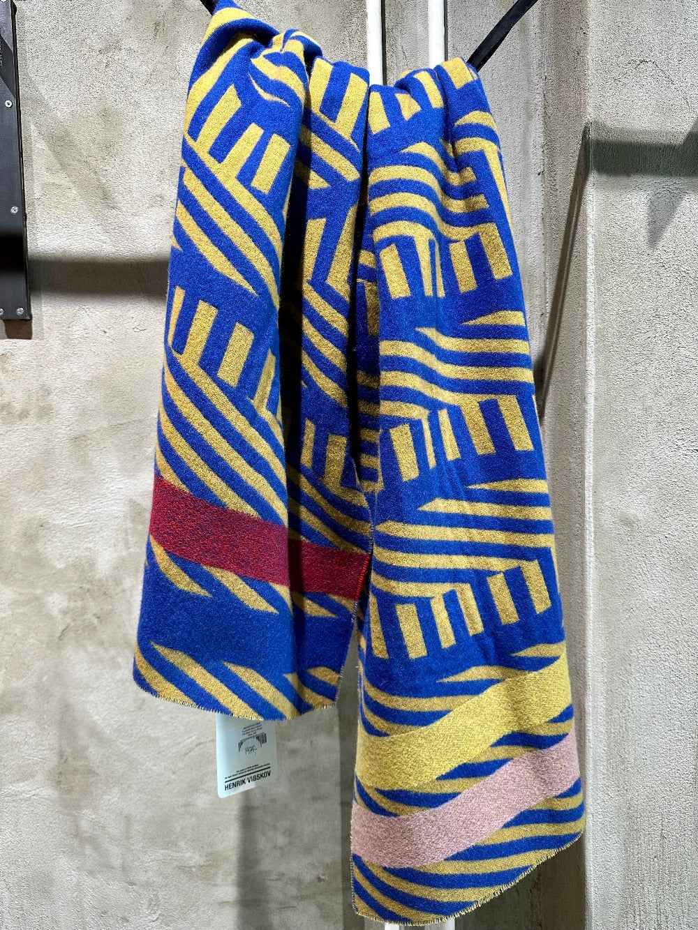 Henrik Vibskov Football Wool Scarf Blue/Curry/Rose