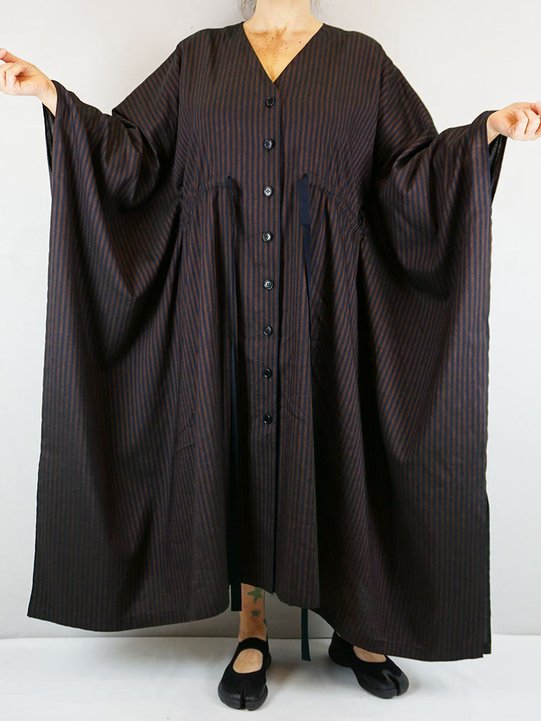 SOH LL020 Kimono Dress Brown/Dark Blue