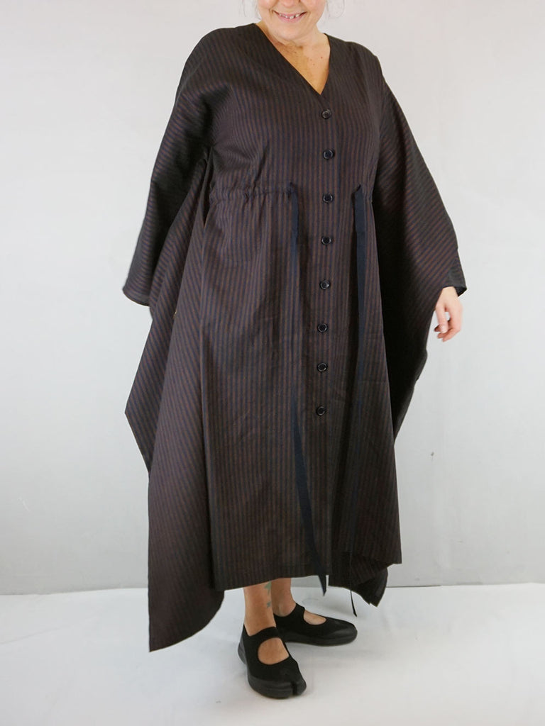 SOH LL020 Kimono Dress Brown/Dark Blue