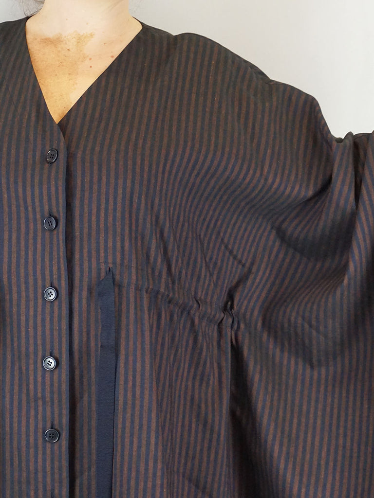 SOH LL020 Kimono Dress Brown/Dark Blue