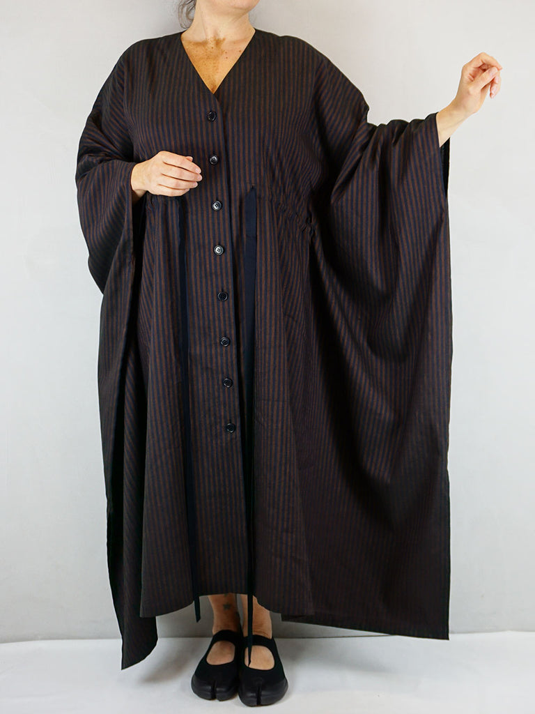 SOH LL020 Kimono Dress Brown/Dark Blue